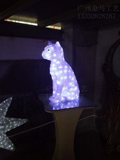LED动物雕塑系列猫装饰灯、家用装塑料款 工艺品 猫咪夜光灯