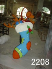 广州雕塑厂供应圣诞袜雕塑 西式玻璃钢工艺摆件 圣诞节装饰定制