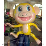 广州金马供应动物雕塑 玻璃钢卡通猴子雕塑 工艺品 可订制