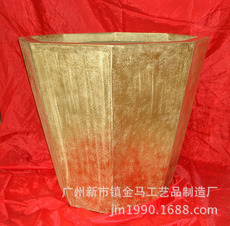 多边形花盆 玻璃钢花盘 表面铸铜装饰摆件 举报