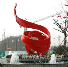 广州金马供应大型标记圆雕 玻璃钢抽象雕塑 大型广场装饰摆件定制